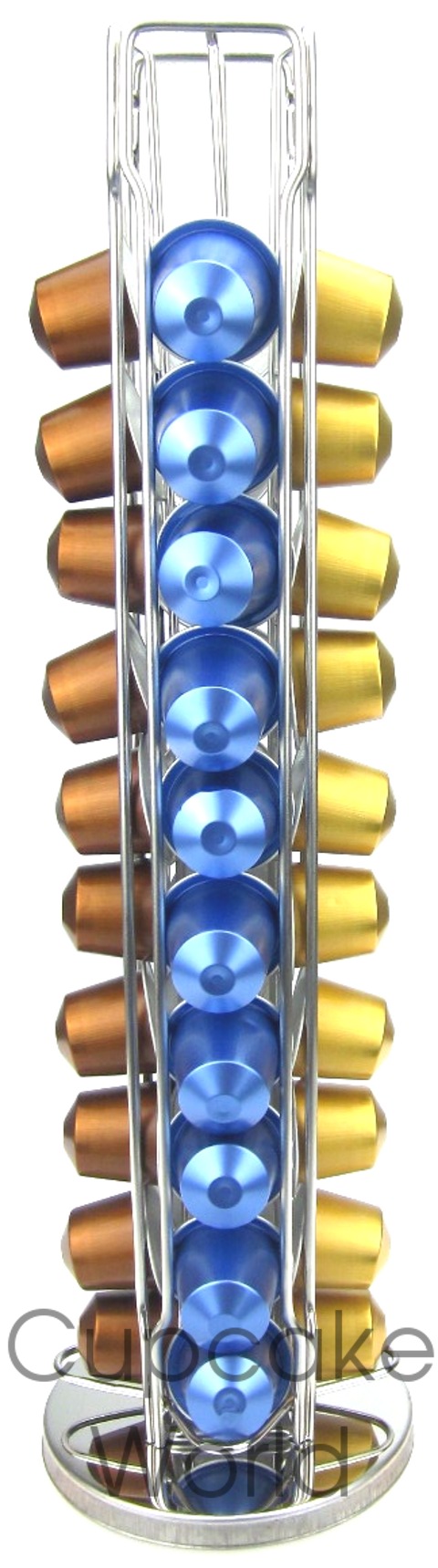 VERTICAL ROTATING COFFEE CAPSULE RACK STAND FOR 40 NESPRESSO POD - Click Image to Close